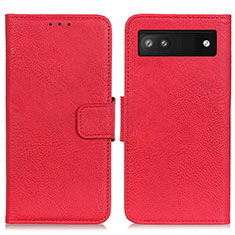 Coque Portefeuille Livre Cuir Etui Clapet N01P pour Google Pixel 7a 5G Rouge