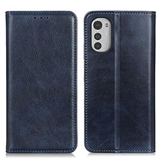 Coque Portefeuille Livre Cuir Etui Clapet N01P pour Motorola Moto E32 Bleu