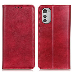 Coque Portefeuille Livre Cuir Etui Clapet N01P pour Motorola Moto E32 Rouge