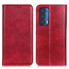 Coque Portefeuille Livre Cuir Etui Clapet N01P pour Motorola Moto Edge (2021) 5G Rouge