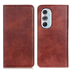 Coque Portefeuille Livre Cuir Etui Clapet N01P pour Motorola Moto Edge 30 Pro 5G Marron