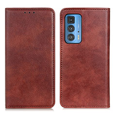 Coque Portefeuille Livre Cuir Etui Clapet N01P pour Motorola Moto Edge S Pro 5G Marron