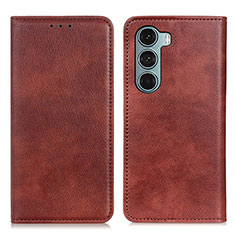 Coque Portefeuille Livre Cuir Etui Clapet N01P pour Motorola Moto Edge S30 5G Marron