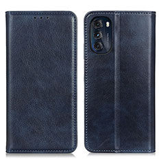 Coque Portefeuille Livre Cuir Etui Clapet N01P pour Motorola Moto G 5G (2022) Bleu