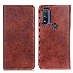 Coque Portefeuille Livre Cuir Etui Clapet N01P pour Motorola Moto G Pure Marron