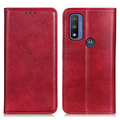 Coque Portefeuille Livre Cuir Etui Clapet N01P pour Motorola Moto G Pure Rouge