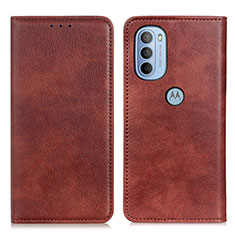 Coque Portefeuille Livre Cuir Etui Clapet N01P pour Motorola Moto G31 Marron