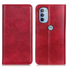 Coque Portefeuille Livre Cuir Etui Clapet N01P pour Motorola Moto G31 Rouge