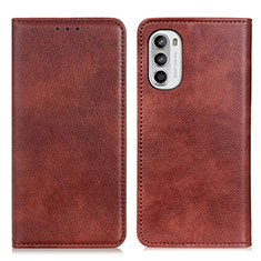 Coque Portefeuille Livre Cuir Etui Clapet N01P pour Motorola MOTO G52 Marron