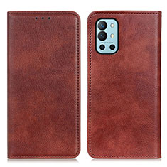 Coque Portefeuille Livre Cuir Etui Clapet N01P pour OnePlus 9R 5G Marron