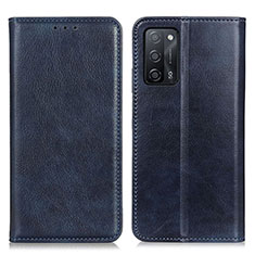 Coque Portefeuille Livre Cuir Etui Clapet N01P pour Oppo A53s 5G Bleu