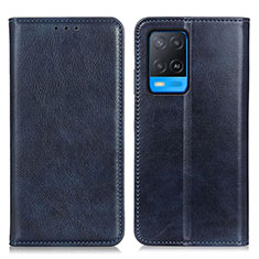 Coque Portefeuille Livre Cuir Etui Clapet N01P pour Oppo A54 4G Bleu