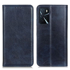 Coque Portefeuille Livre Cuir Etui Clapet N01P pour Oppo A54s Bleu