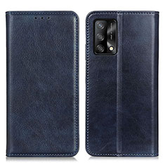 Coque Portefeuille Livre Cuir Etui Clapet N01P pour Oppo A95 4G Bleu