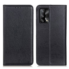 Coque Portefeuille Livre Cuir Etui Clapet N01P pour Oppo A95 4G Noir