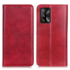 Coque Portefeuille Livre Cuir Etui Clapet N01P pour Oppo A95 4G Rouge