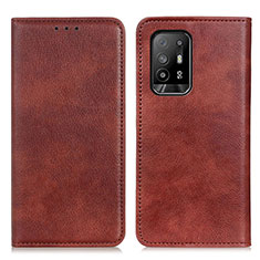 Coque Portefeuille Livre Cuir Etui Clapet N01P pour Oppo A95 5G Marron