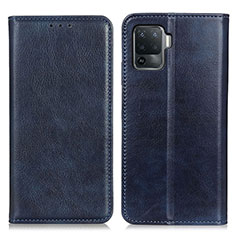 Coque Portefeuille Livre Cuir Etui Clapet N01P pour Oppo F19 Pro Bleu