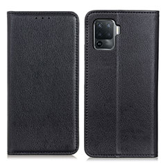 Coque Portefeuille Livre Cuir Etui Clapet N01P pour Oppo F19 Pro Noir