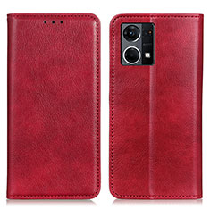 Coque Portefeuille Livre Cuir Etui Clapet N01P pour Oppo F21 Pro 4G Rouge