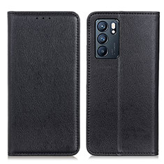 Coque Portefeuille Livre Cuir Etui Clapet N01P pour Oppo Reno6 5G Noir