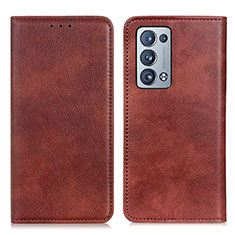 Coque Portefeuille Livre Cuir Etui Clapet N01P pour Oppo Reno6 Pro 5G Marron