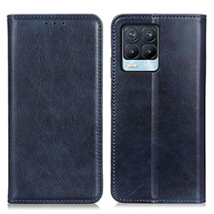 Coque Portefeuille Livre Cuir Etui Clapet N01P pour Realme 8 4G Bleu