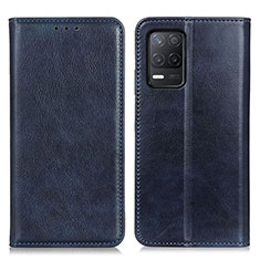 Coque Portefeuille Livre Cuir Etui Clapet N01P pour Realme 8 5G Bleu