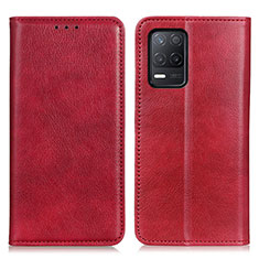 Coque Portefeuille Livre Cuir Etui Clapet N01P pour Realme 9 5G India Rouge