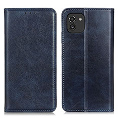 Coque Portefeuille Livre Cuir Etui Clapet N01P pour Samsung Galaxy A03 Bleu