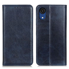 Coque Portefeuille Livre Cuir Etui Clapet N01P pour Samsung Galaxy A03 Core Bleu