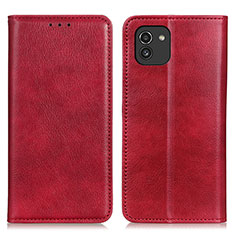 Coque Portefeuille Livre Cuir Etui Clapet N01P pour Samsung Galaxy A03 Rouge