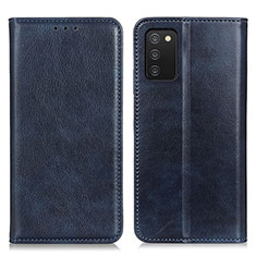 Coque Portefeuille Livre Cuir Etui Clapet N01P pour Samsung Galaxy A03s Bleu