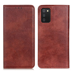 Coque Portefeuille Livre Cuir Etui Clapet N01P pour Samsung Galaxy A03s Marron