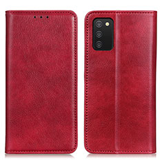 Coque Portefeuille Livre Cuir Etui Clapet N01P pour Samsung Galaxy A03s Rouge