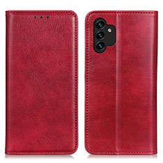 Coque Portefeuille Livre Cuir Etui Clapet N01P pour Samsung Galaxy A13 4G Rouge