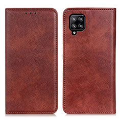 Coque Portefeuille Livre Cuir Etui Clapet N01P pour Samsung Galaxy A22 4G Marron