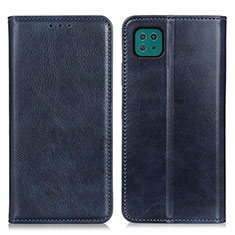 Coque Portefeuille Livre Cuir Etui Clapet N01P pour Samsung Galaxy A22s 5G Bleu