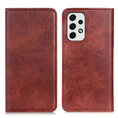 Coque Portefeuille Livre Cuir Etui Clapet N01P pour Samsung Galaxy A23 4G Marron