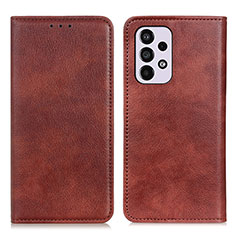 Coque Portefeuille Livre Cuir Etui Clapet N01P pour Samsung Galaxy A33 5G Marron