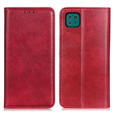 Coque Portefeuille Livre Cuir Etui Clapet N01P pour Samsung Galaxy F42 5G Rouge