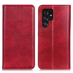 Coque Portefeuille Livre Cuir Etui Clapet N01P pour Samsung Galaxy S22 Ultra 5G Rouge