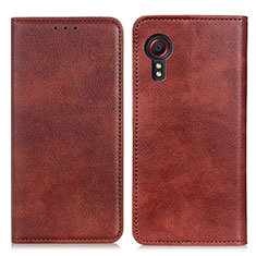 Coque Portefeuille Livre Cuir Etui Clapet N01P pour Samsung Galaxy XCover 5 SM-G525F Marron