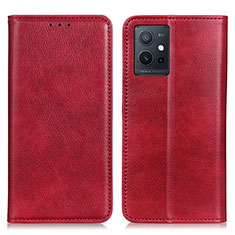 Coque Portefeuille Livre Cuir Etui Clapet N01P pour Vivo T1 5G India Rouge