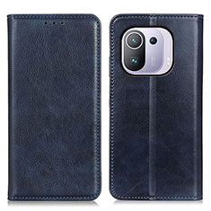 Coque Portefeuille Livre Cuir Etui Clapet N01P pour Xiaomi Mi 11 Pro 5G Bleu