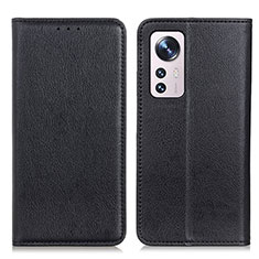 Coque Portefeuille Livre Cuir Etui Clapet N01P pour Xiaomi Mi 12 5G Noir