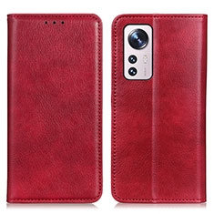 Coque Portefeuille Livre Cuir Etui Clapet N01P pour Xiaomi Mi 12 5G Rouge