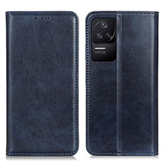 Coque Portefeuille Livre Cuir Etui Clapet N01P pour Xiaomi Poco F4 5G Bleu