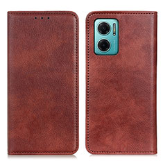 Coque Portefeuille Livre Cuir Etui Clapet N01P pour Xiaomi Redmi 10 Prime Plus 5G Marron