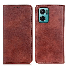 Coque Portefeuille Livre Cuir Etui Clapet N01P pour Xiaomi Redmi 11 Prime 5G Marron